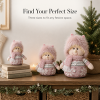Pink Plush Christmas Doll Ornament for Boys and Girls