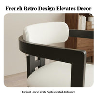 Solid Wood Frame Chair Light Luxury Design Solid Wood Desk Chair Ergonomic Curved Backrest Woven Cord Seat Armchair for Homeowners, Kitchen