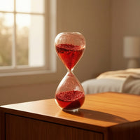 Decorative Hourglass with Glitter Sand Tabletop Glass Hourglass Shimmering Sandglass Transparent for Desk, Shelf, Bedside Table