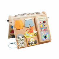 LED Busy Life Skills Panel Skills Training Four-in-One Sensory Board Multifunction Infant Toy for Infants, Young Children, Home, Nursery, Preschool