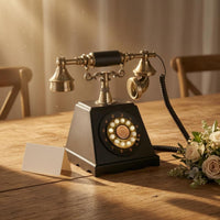 Vintage Rotary Phone Audio Guestbook Antique Inspired Wedding Message Phone Audio Guest Book Telephone Gold Tone Accents