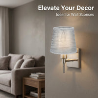 Light Shade for Ceiling with Transparent Mesh Textile Design, Small Lampshade for Pendant and Wall Lamps