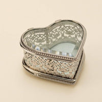 Heart-Shaped Jewelry Box Compact Small Container Dust Protection Storage Item