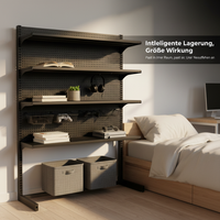 MingTian Perforated Pegboard Standing Shelf Unit for Desk Organization and Display, No-Drill Gaming Setup Storage