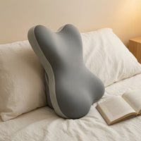 Ergonomic Bed Back Cushion Multifunction Backrest Pillow with Memory Foam Breathable Support Pillow with Cool-Silk Cover Firm for Students