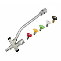 2-in-1 High Pressure Wash Kit Multi-Function Foam Wash Nozzle Set Stainless Steel Pressure Washer Spray Quick Connect for Outdoor, Garage