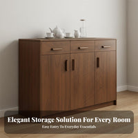 Buffet Cabinet Coffee Bar Cabinet Dining Room Storage Cabinet Kitchen Storage Credenza with Sturdy Wooden Construction Spacious Drawers Suitable for Dining Room Kitchen Living Room