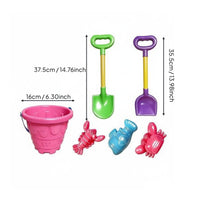 Sand Bucket Set Heart-Shaped Handle Kids Beach Play Set Colorful Design for Sandbox