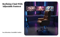Reclinable spine-supportrest Reclining rotating Chair with Footrest Highspine Design Ergonomic Recliner with Footrest Modern and aesthetic Office Furniture Seat Height Adjustment for Students, enthusiasts, telecommuting Workers, Study Room