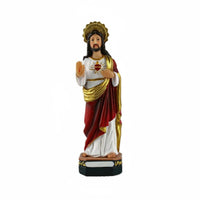 Mini Resin Jesus Figurine Hand-Painted Look Jesus Figurine Gift Religious Decor for Christians, Catholics, Desk, Shelf, Church, Altar