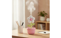 Flower Humidifier Decorative Desktop Humidifier Mist Maker Creative Appliance Rechargeable for Office Workers, Desk, Bedroom