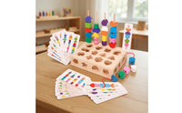 Shape Sorting Box with Lacing Strings Wooden Shape Sorter Lacing Toy Child-Led Stacking Toy Educational for Preschoolers