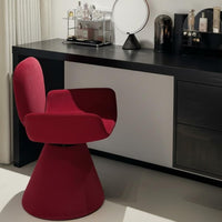Light Luxury Swivel Vanity Chair Comfortable Cushion Upholstered Makeup Chair Ergonomic Design Household Furniture Soft Breathable Textile for Nail Technicians, Women, Bedroom, Dressing Room, Beauty Salon, Hotel