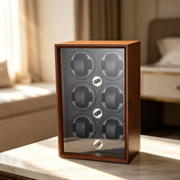 6-Slot Watch Winder Cabinet Automatic Watch Winder Box Anti Case Rotating for Dresser