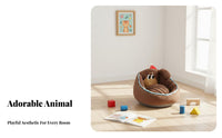 Thickened Padding Dog Shaped Floor Chair Detachable and Washable Soft Creature Floor Pillow with Backrest Anti-Slip Bottom Creature Shaped Cushion Semi-Enclosed Back Support for Children, Teenagers, Young Adults, Bedroom, Dorm Room, Playroom, Gaming