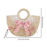 Handbag Bow Trapezoid Handbag Woven Fashion Accessory