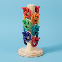 Wooden Stacking Rings Early Learning Stacking Rings Counting Disc Stacker Fine Motor Wooden Sorting Counting Toy Educational