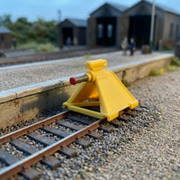 Yellow Railway Buffer Stop Plastic Miniature Buffer Stop Smooth Accessory Colorful for Hobbyists