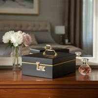 Jewelry Storage Box Travel-Friendly Jewelry Box with Lock Secure for Commuters, Collectors