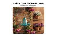 Hanging Glass birds Feeder Windproof Colorful Nectar Feeder Rainproof Hanging Glass birds Bath for Courtyard, Patio, Balcony