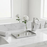 Pewter Ceramic Tray Luxury Nordic Aesthetic Storage Plate Elegant Design Ceramic Vanity Tray for Dresser, Washroom, Entryway