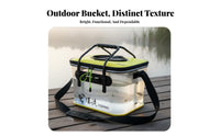 Foldable Fishing Pail Breathable Mesh Lid Foam Material Fishing Pail Transparent Foam Material Catch Pail Aerator Pump Hole
