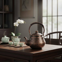 Handmade Copper Kettle Thickened Cookware Heat Resistant for Home, Commercial