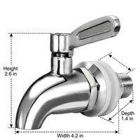 Beverage Dispenser Tap with Lever Handle, 304 Stainless Steel Juice Tap for Beer Keg