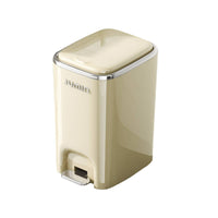 Handshands-off Pedal Trash Can with Lid Press-Top Step Waste Basket with Liner Retaining Band Easy-to-Clean Trash Can with Lid Rectangular for Bathroom, Bedroom, Office
