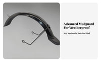 Extended Tail Design Full Coverage Mudguard Dirt Resistant Electric Bike Mudguard Long-Lasting