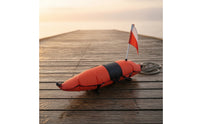 High-Visibility Inflatable Buoy with Flag Streamlined Dive Buoy with Flag Bright Inflatable Marker Buoy Reflective for Divers, Snorkelers, Spearfishers, Snorkeling, Open-Water