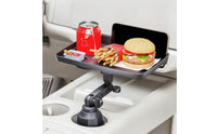 Car Cup Holder Tray Table Adjustable Vehicle Tray with Phone Slot Universal for Drivers, Commuters