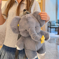 Elephant Backpack Cute Soft Backpack Book Bag Soft Rucksack Character for Toddlers, Outings, Travel