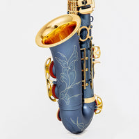 Saxophone Matte Sax Engraved Saxophone with Golden-Keyed for Students, Beginners, Performance, Rehearsal School Music Program