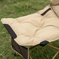 Camping Chair and Folding Chair for Adults, Heavy Duty Carbon Steel Moon Chair with Side Pocket, Padded Folding Camping Chair, Fold up Chair