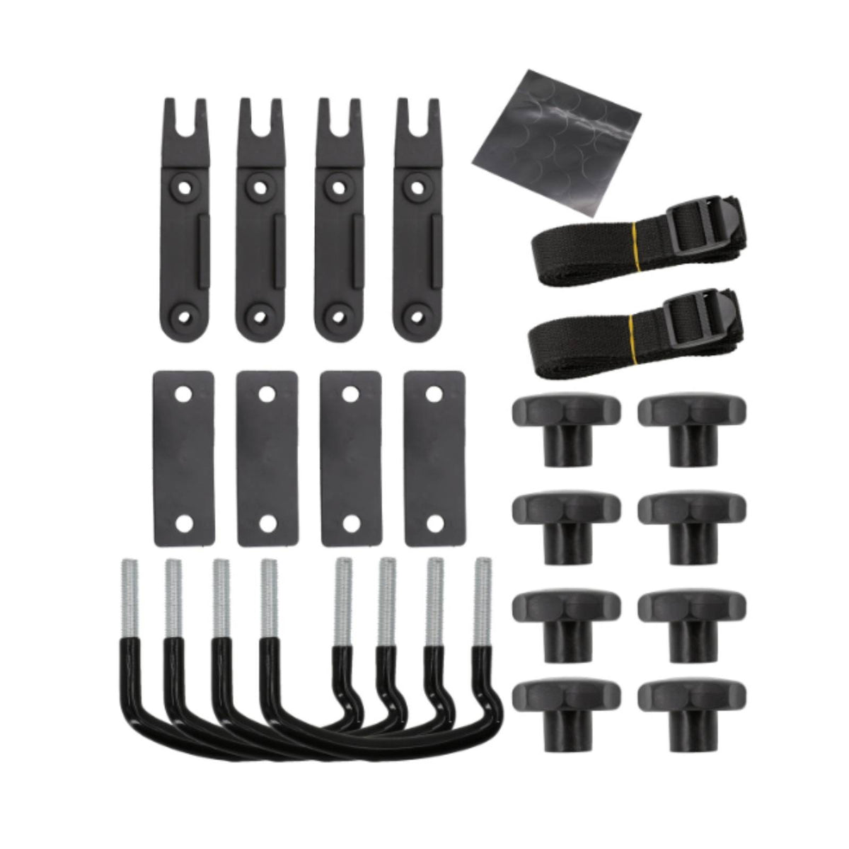 Universal Roof Rack Mounting Kit with U-Bolts Replacement Cargo Box Mounting Kit Hand-Tightening Roof Rack U-Bolt Easy Installation for Car Owners, Travelers, Road Trips