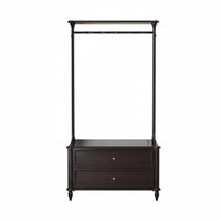 Clothes Rack with Integrated Nightstand Space-Saving Design Bedroom Furnishing