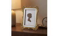 White Mat Baroque Photo Frame Clear Front Ornate Photo Frame Rectangular