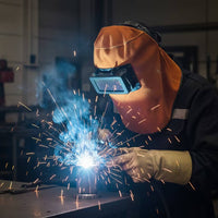 Welding Hood with Flip-up Lens Flame Resistant Welding Hood with Flip-Open Lens Headwear Full-Coverage Safety for Welders