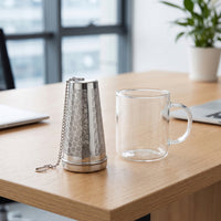 Fine Mesh Cone Tea Infuser Reusable Tea Strainer with Chain Rust-Resistant Kitchen Tool Compact for Office