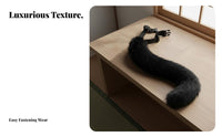 Cosplay Canine Tail Japanese Design Cat Girl Costume Tail Handmade Adjustable Strap for Cosplayers, Comic Conventions