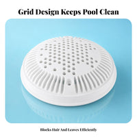 White Main Drain Cover Plastic Domed Grille Cover Concentric Slots