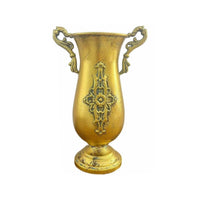 Gold Pedestal Urn Antique Style Tabletop Urn Tall Vessel for Wedding Planners, Interior Designers, Ceremony Decor