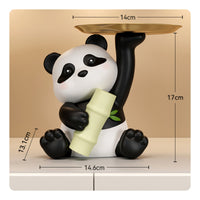 Housewarming Gift Entryway Key Holder Statue Multi-Functional Panda Key Holder Multifunctional for New Homeowners, Living Room, Office Desk