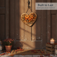 Thanksgiving Wooden Heart Pumpkin English Slogan Wall Decal