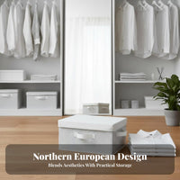 damp-resistantresistant Foldable textile container with Lid Lidded Design Closet Organizer Large Capacity Clothing Container Stackable for Professional Organizers, Apartment Dwellers, Bedroom, Shelves, Under Bed, Dorm Room