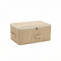 Storage Box with Zipper Lid Collapsible Textile Storage Box with Lid Closet Organizer Lidded Dustproof for Wardrobe, Bedroom
