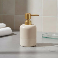 Resin Soap Pump Bottle Refillable Lotion Dispenser with Pump Ribbed Shampoo Dispenser Versatile Bathroom Accessory