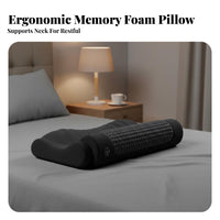 Memory Foam Electric Heating Neck Pillow With Heat Heated Neck Massager Adjustable Inflation for Seniors, Adults, Bedroom, Home, Living Room
