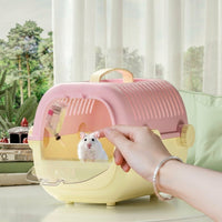 Small Pet Carrier and Travel Cage, Hard Handheld Hamster Cage for Outdoor Use, Rectangular Bird Cage for Hamster Travel Needs